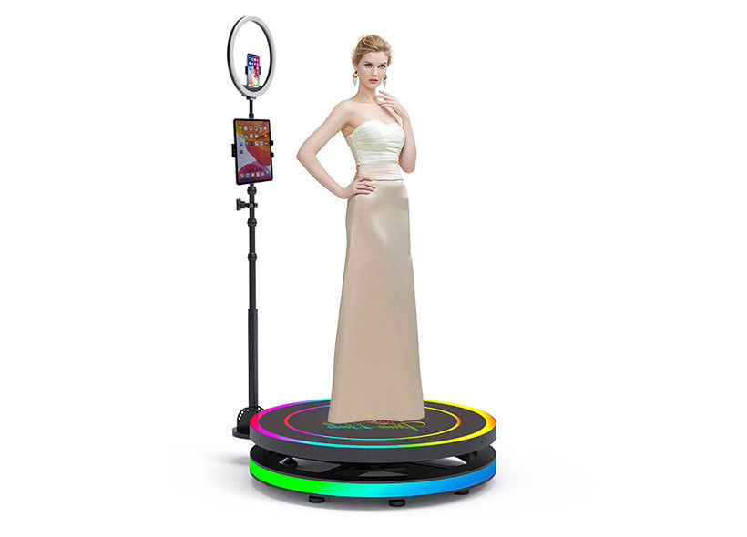 Automatic Video Photo Booth Spinning Photo Booth With Ring Light For Wedding