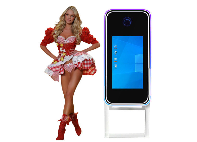RGB Dimmable Mirrored Photo Booth Roamer Mirror Touch Screen Photo Booth