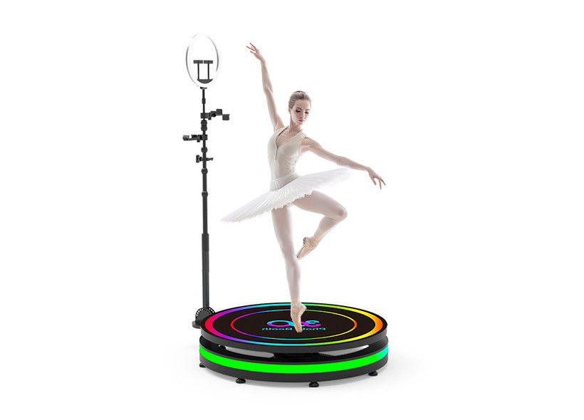 Adjustable Selfie Stand 360 Camera Booth Rotating 360 Ring Light Photo Booth