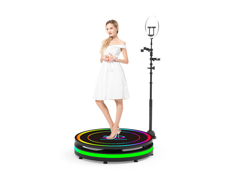 Strip Light 360 Camera Booth 360 Photo Spinner Machine With Led Ring Light