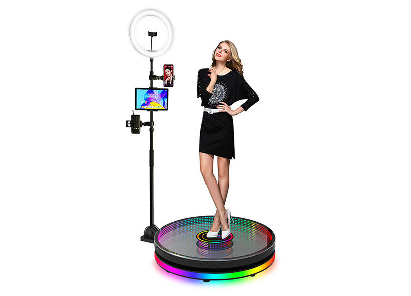 Fashionable 360 Camera Booth Automatic Spinning Arm Rotating Camera Booth Led Glass