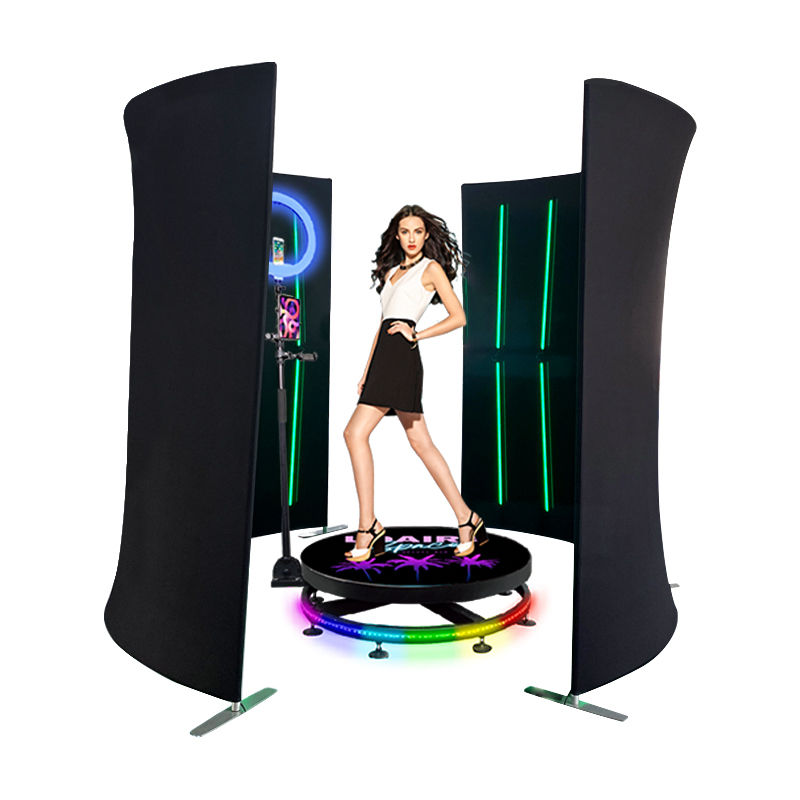 Metal/Glass 360 Photo Booth Internal Storage With User Friendly Software